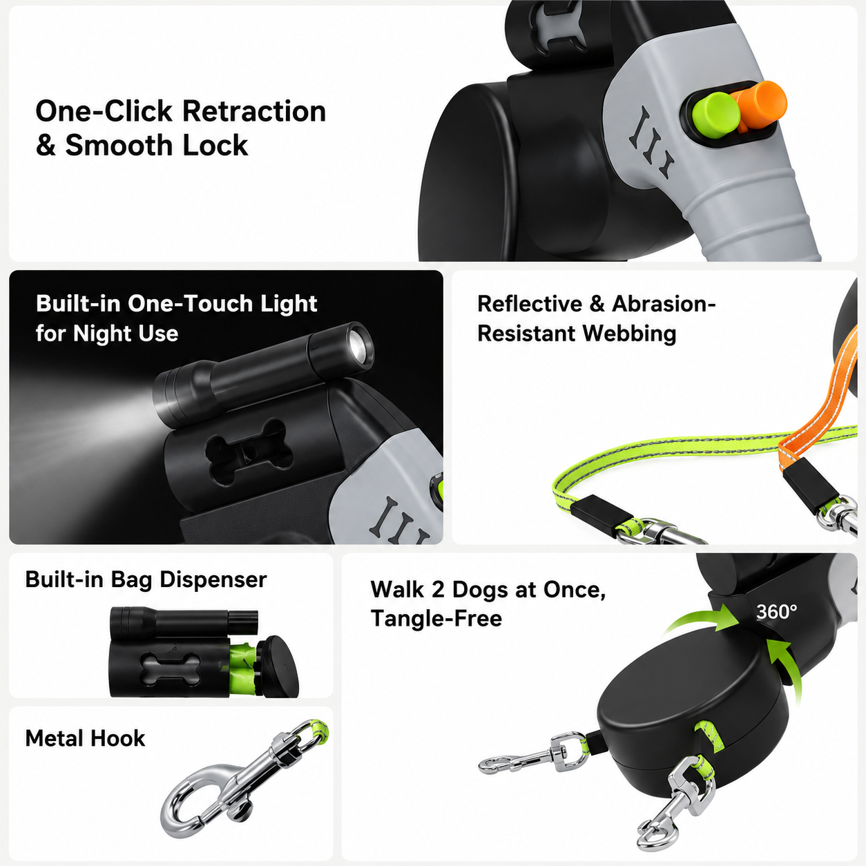 360° Swivel Retractable Leash